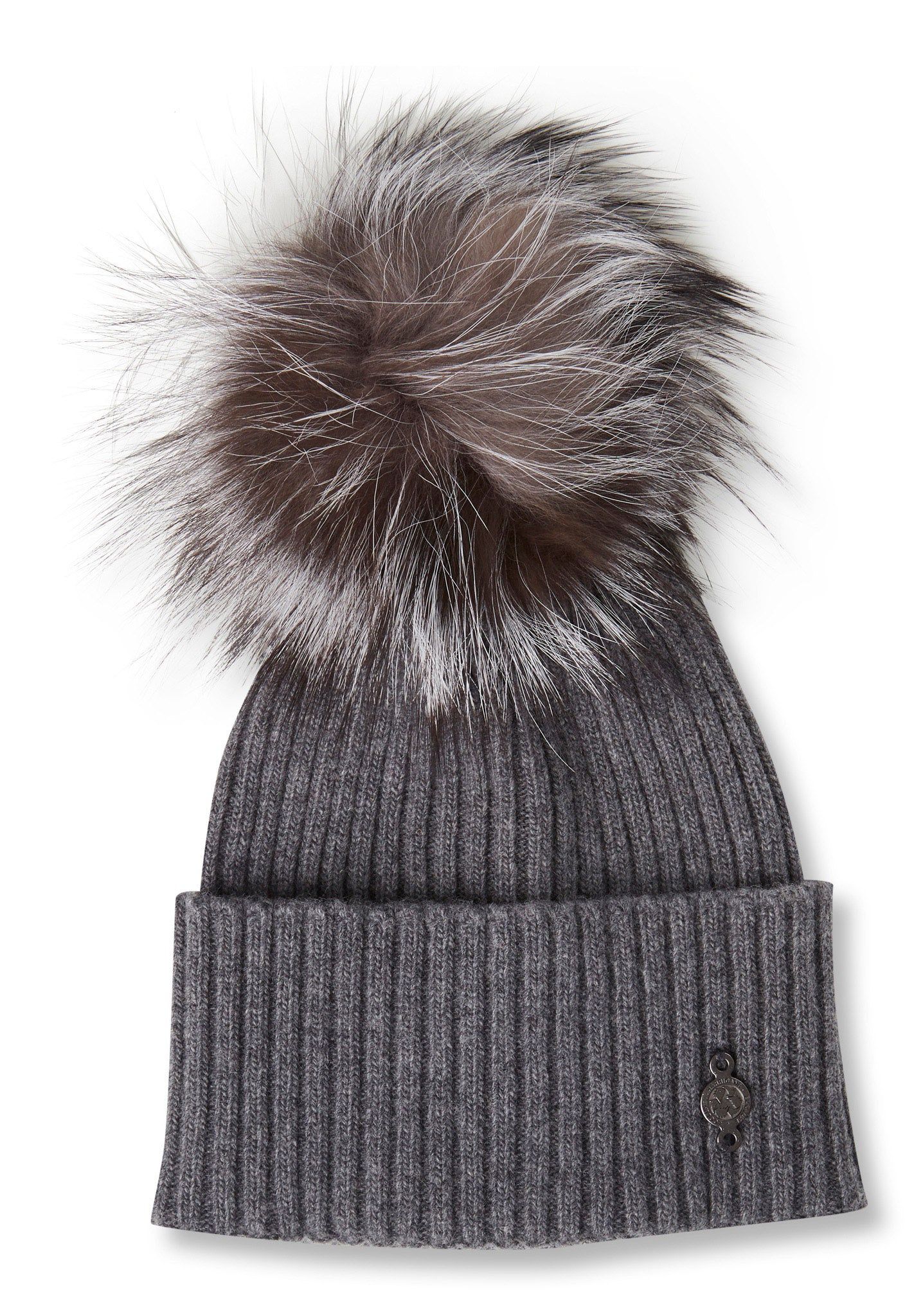 Recycled Cashmere Beanie With Reused Fur Pom - Women's|-|Tuque en cachemire recyclé avec pompon en fourrure réutilisée - Femme sold by The Last Hunt product image thumbnail 3