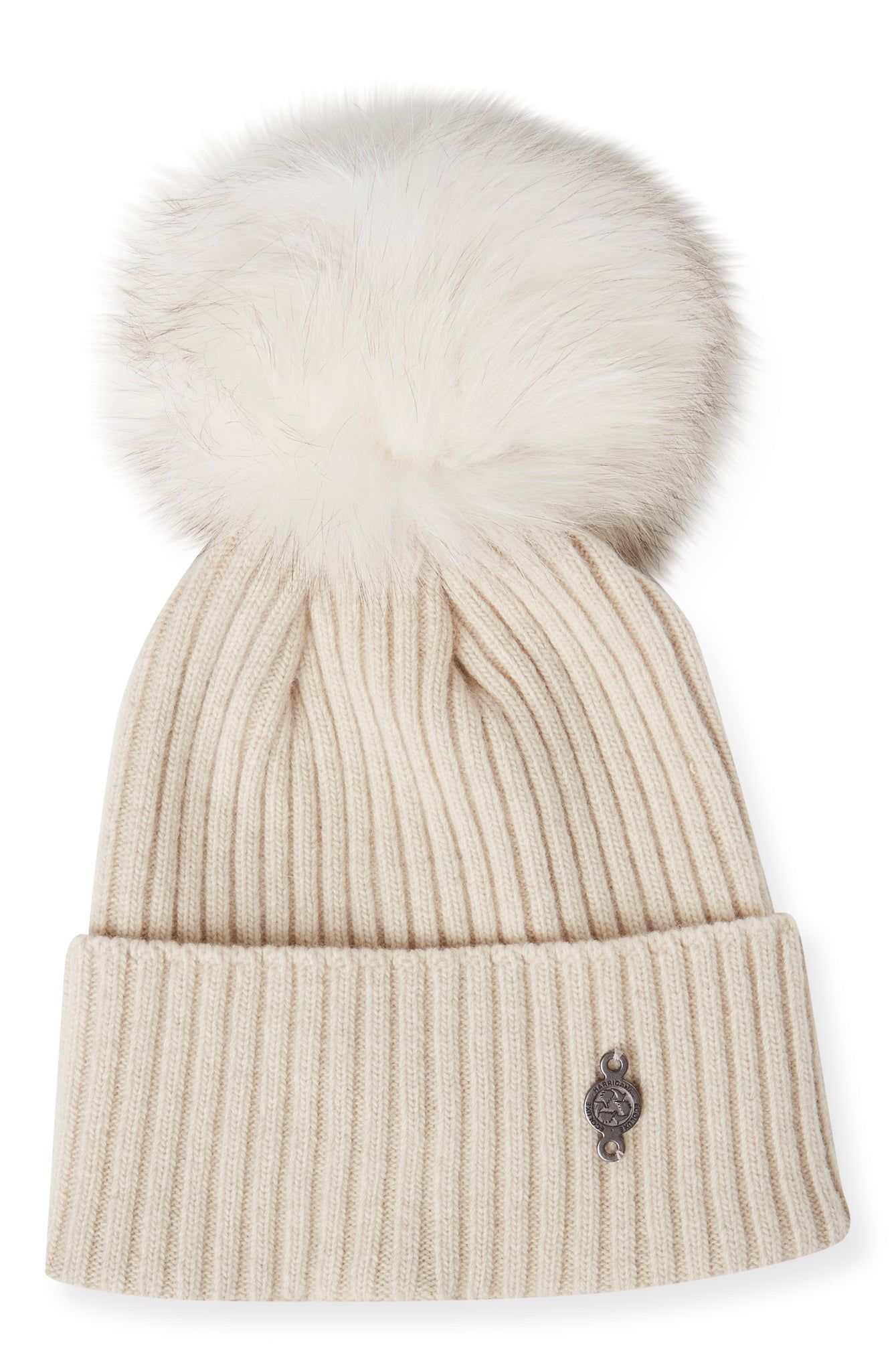Recycled Cashmere Beanie With Reused Fur Pom - Women's|-|Tuque en cachemire recyclé avec pompon en fourrure réutilisée - Femme sold by The Last Hunt
