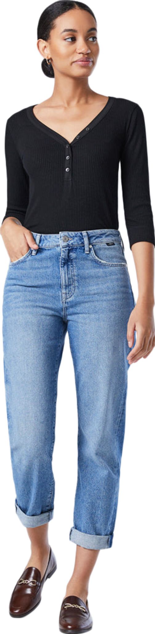 Soho High Rise Tapered Leg Jeans - Women's|-|Jean fuselé à taille haute Soho - Femme sold by The Last Hunt