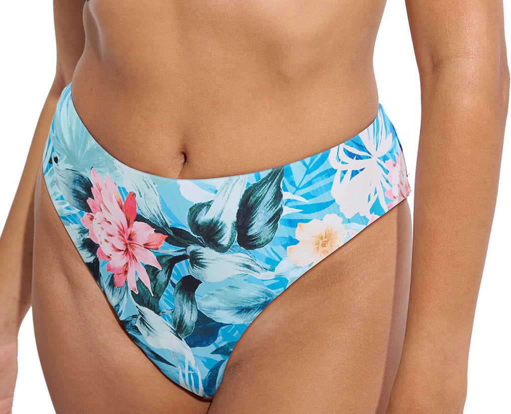 Reversible Recycled Rib High-Waist Bikini Bottom - Women's|-|Bas de bikini réversible taille haute côtelé recyclé - Femme sold by The Last Hunt