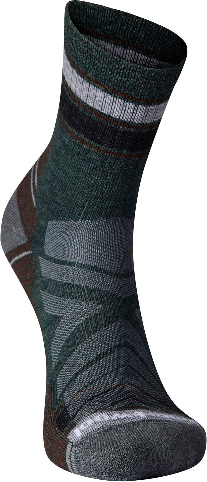 Hike Light Cushion Striped Mid Crew Socks - Unisex|-|Chaussettes mi-mollet à rayures coussin Hike Light - Unisexe sold by The Last Hunt
