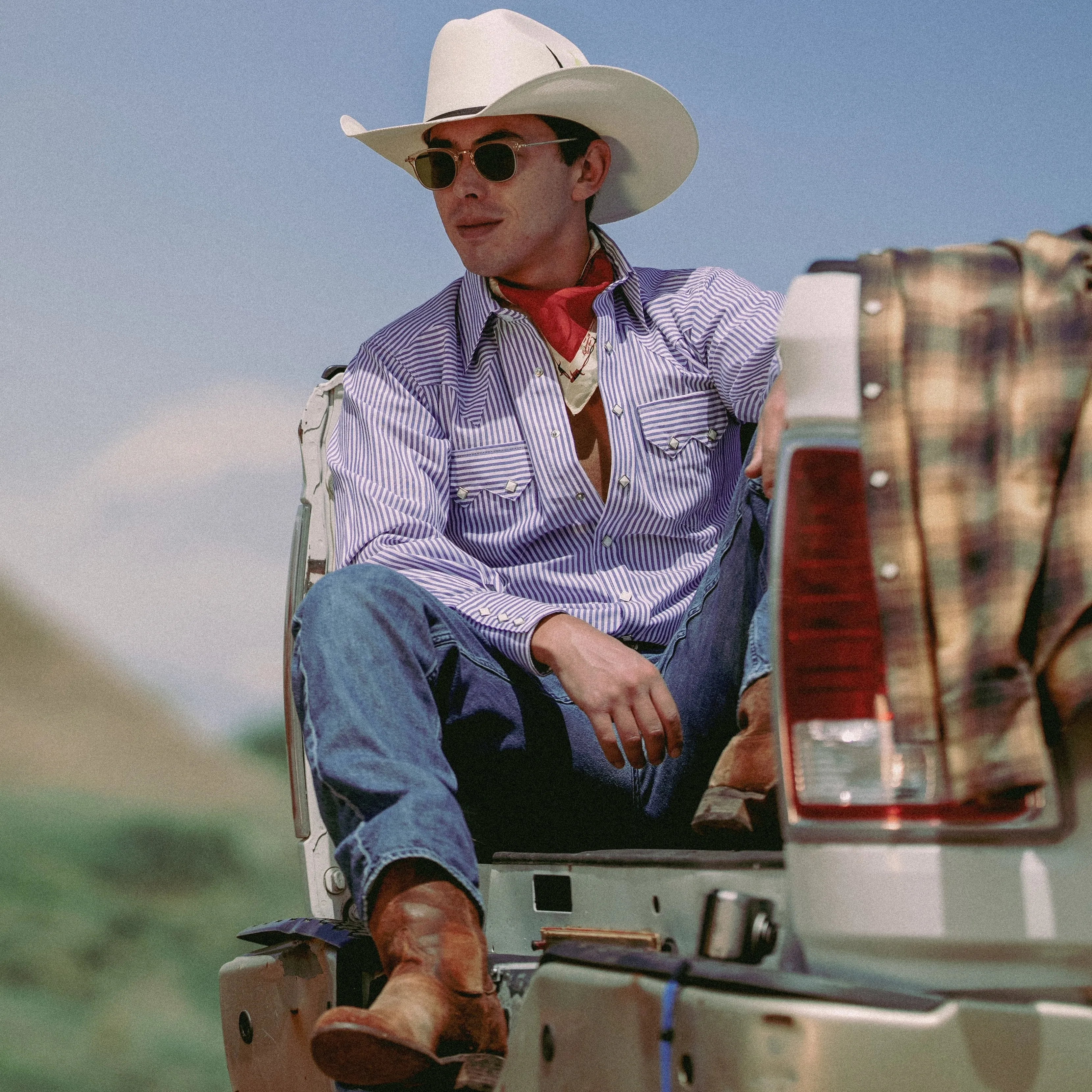 Men's Fine Navy Stripe Western Shirt sold by Rockmount Ranch Wear product image thumbnail 2