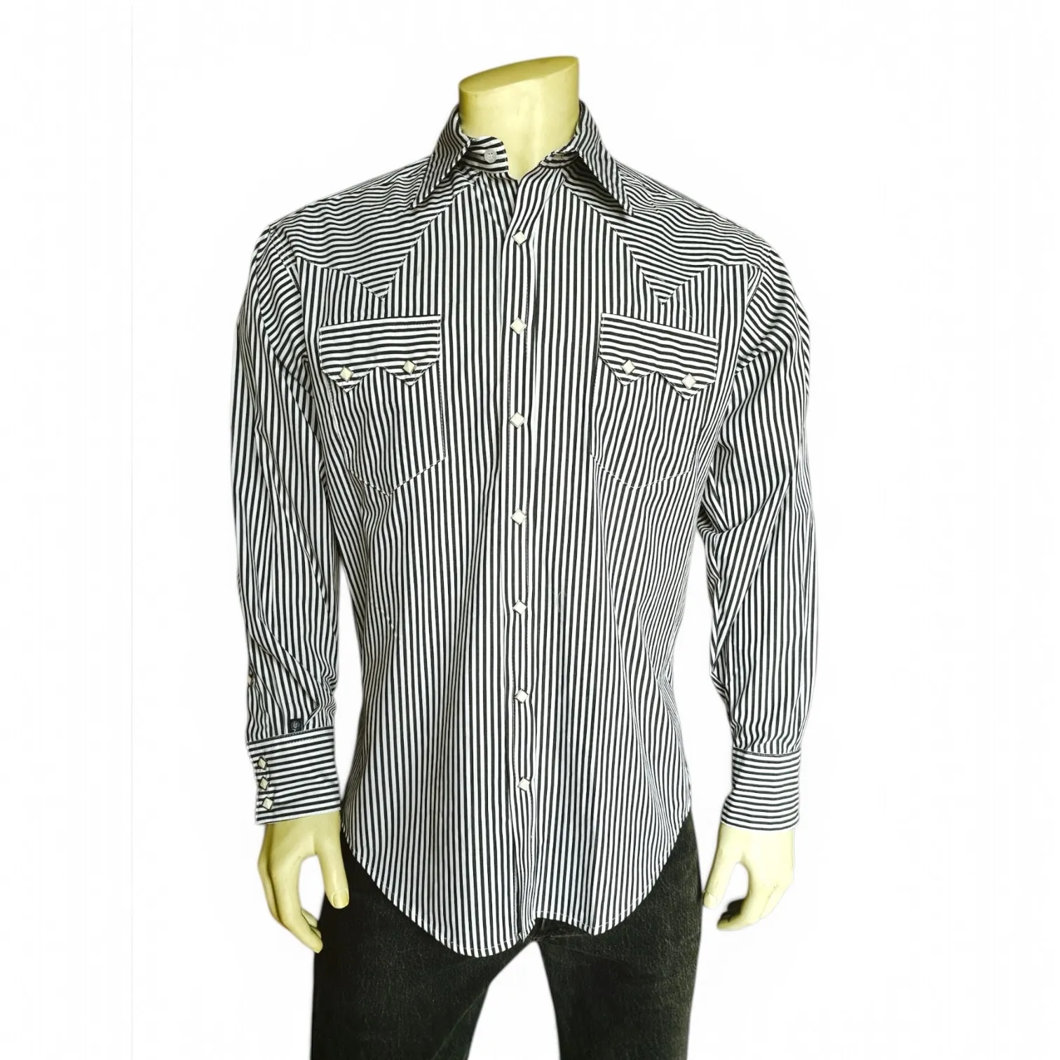 Men's Fine Black Stripe Western Shirt sold by Rockmount Ranch Wear