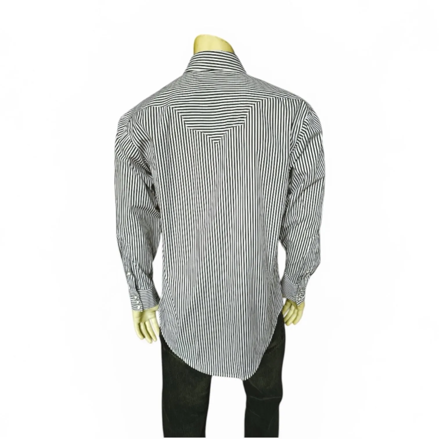 Men's Fine Black Stripe Western Shirt sold by Rockmount Ranch Wear product image thumbnail 2