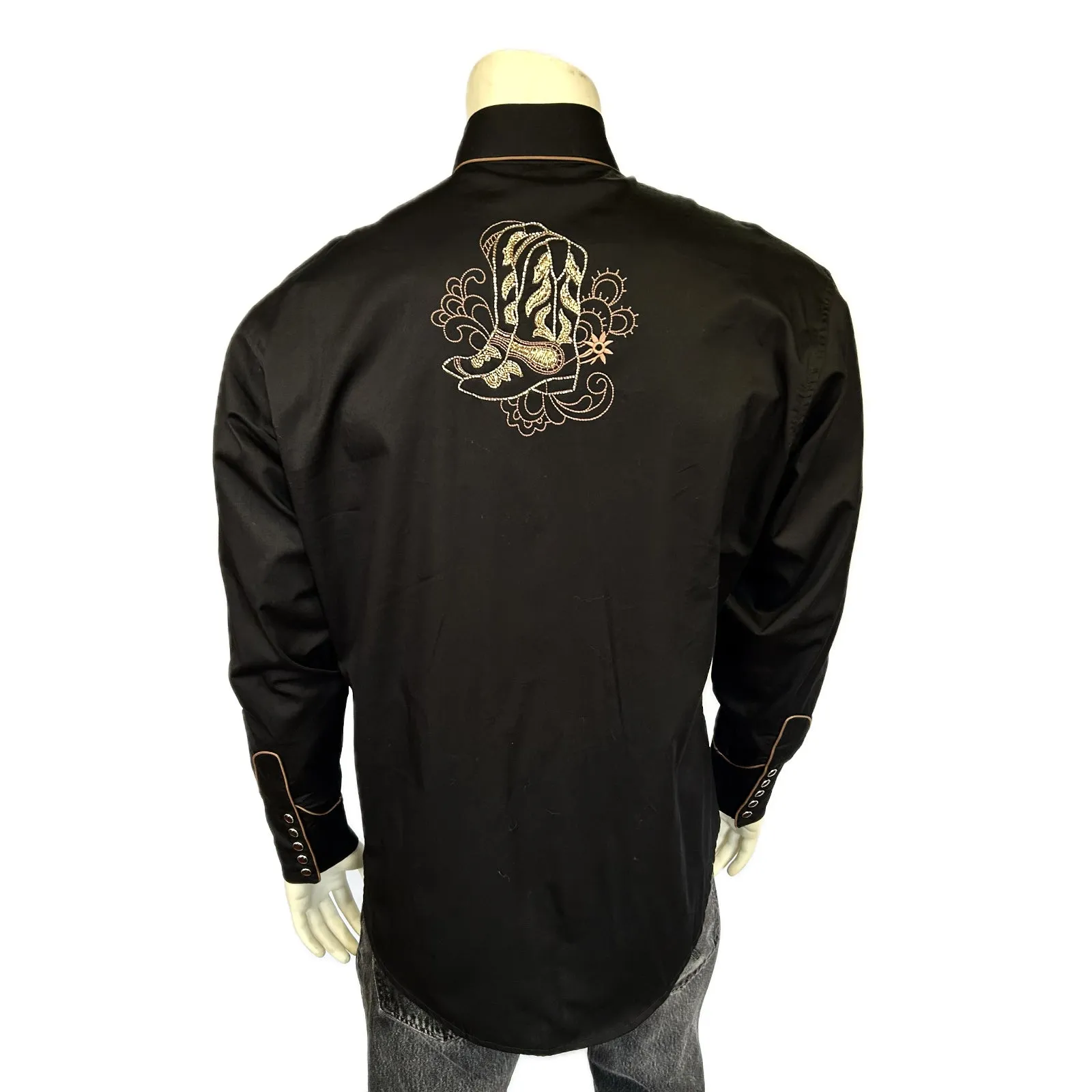 Women’s Black Boot Embroidered Western Shirt sold by Rockmount Ranch Wear product image thumbnail 2