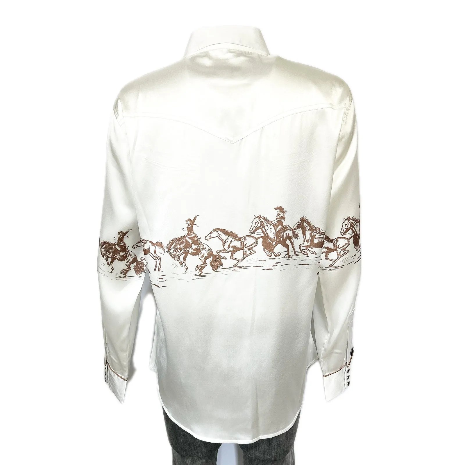 Women’s Ivory Border Print Western Shirt sold by Rockmount Ranch Wear product image thumbnail 2