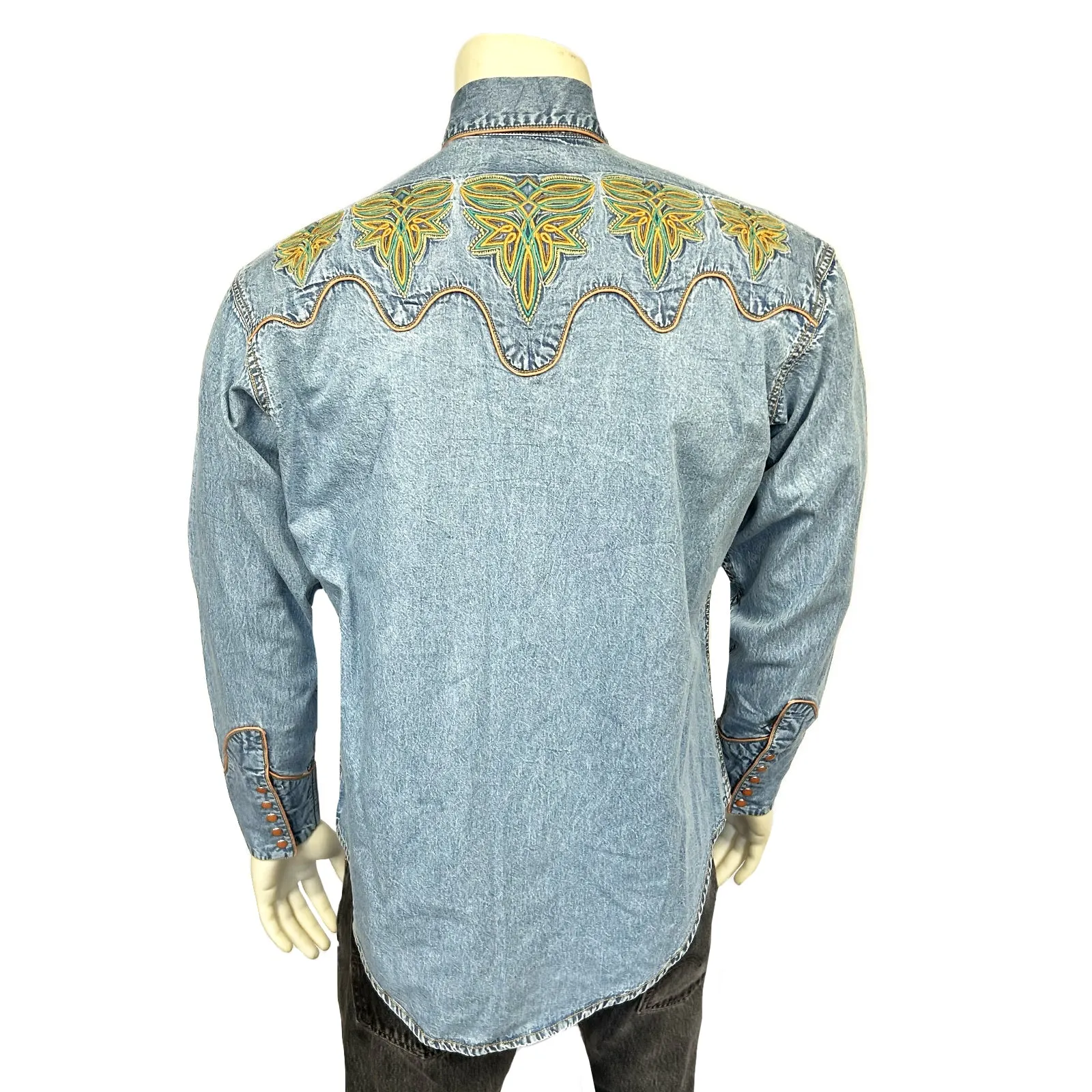 Women's Denim Boot Bug Embroidered Western Shirt sold by Rockmount Ranch Wear product image thumbnail 2