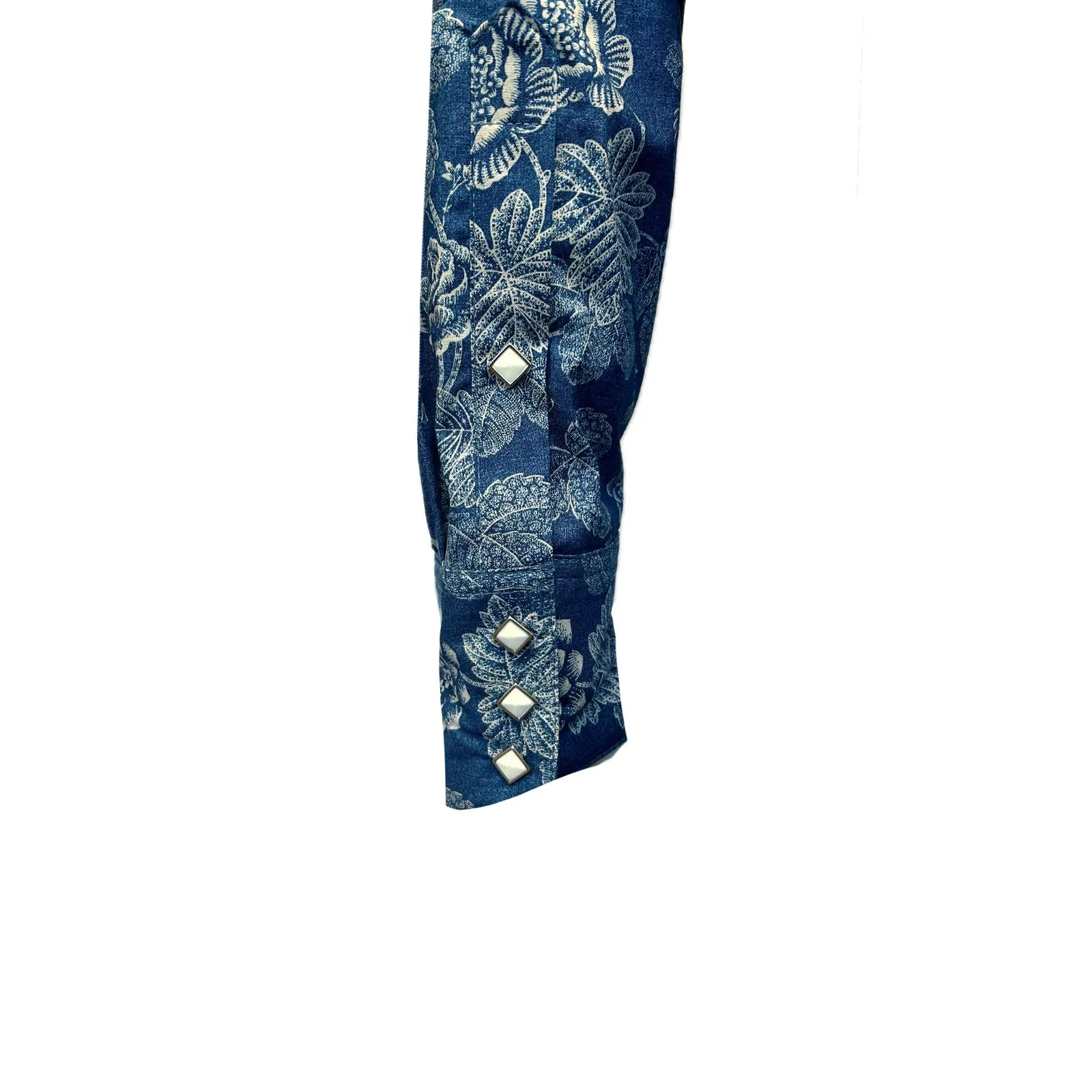 Men's Long Sleeve Navy Floral Print Western Shirt sold by Rockmount Ranch Wear product image thumbnail 4