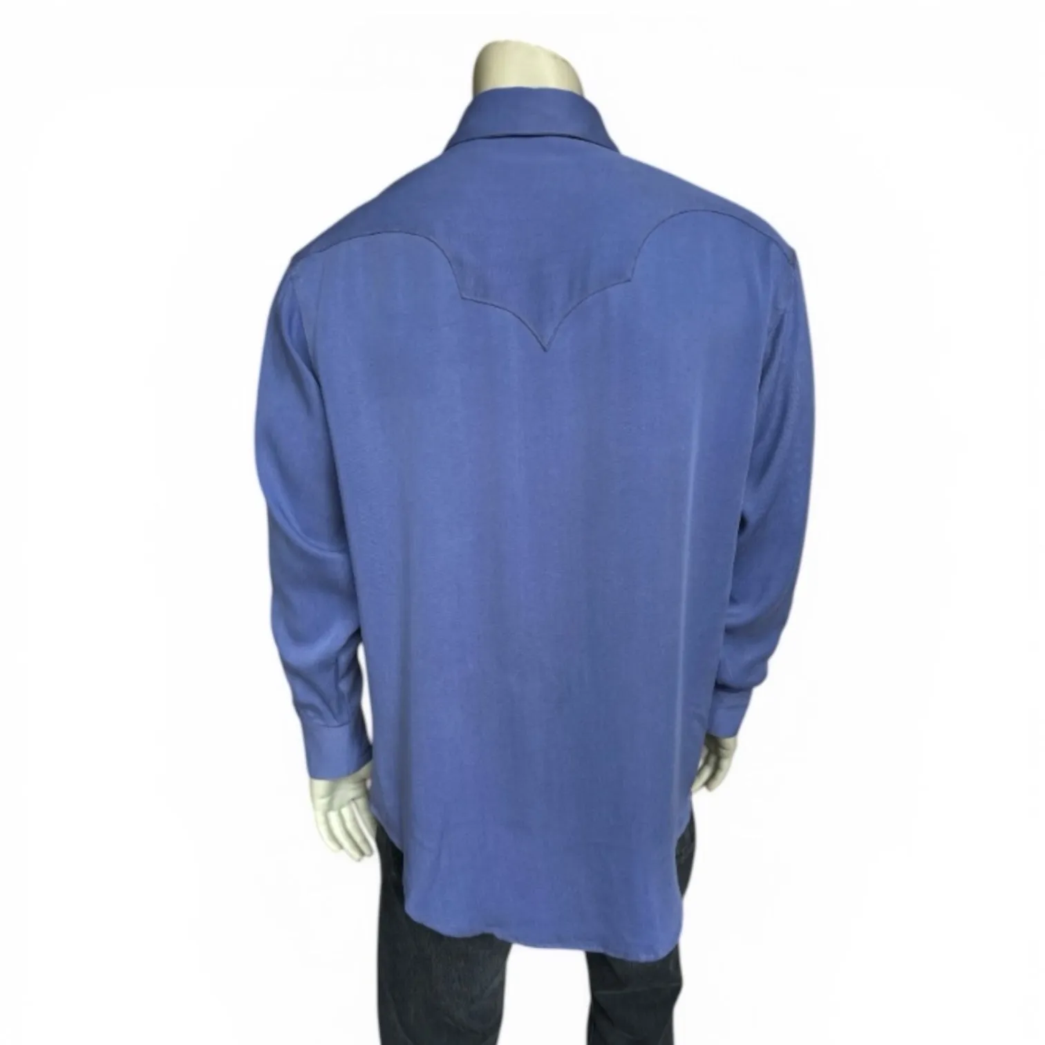 Men's Sueded Tencel Royal Blue Western Shirt sold by Rockmount Ranch Wear product image thumbnail 2