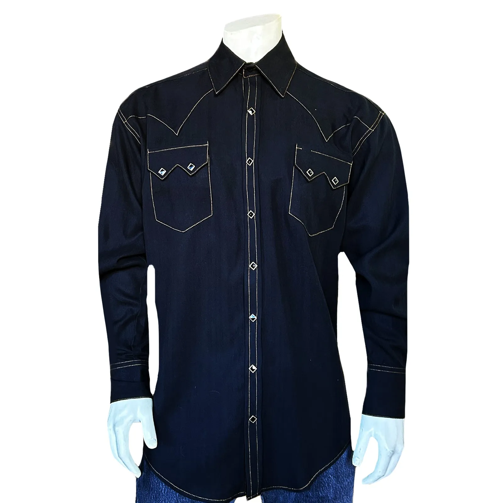 Men's Black Rayon Western Shirt sold by Rockmount Ranch Wear