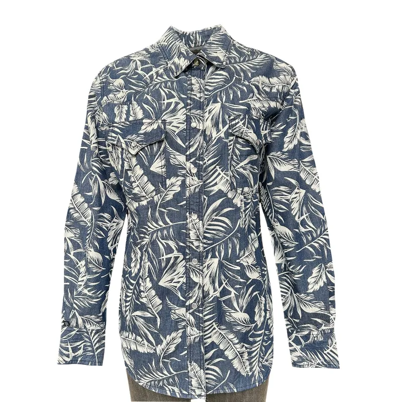 Women's Denim Floral Print Western Shirt made by Rockmount Ranch Wear