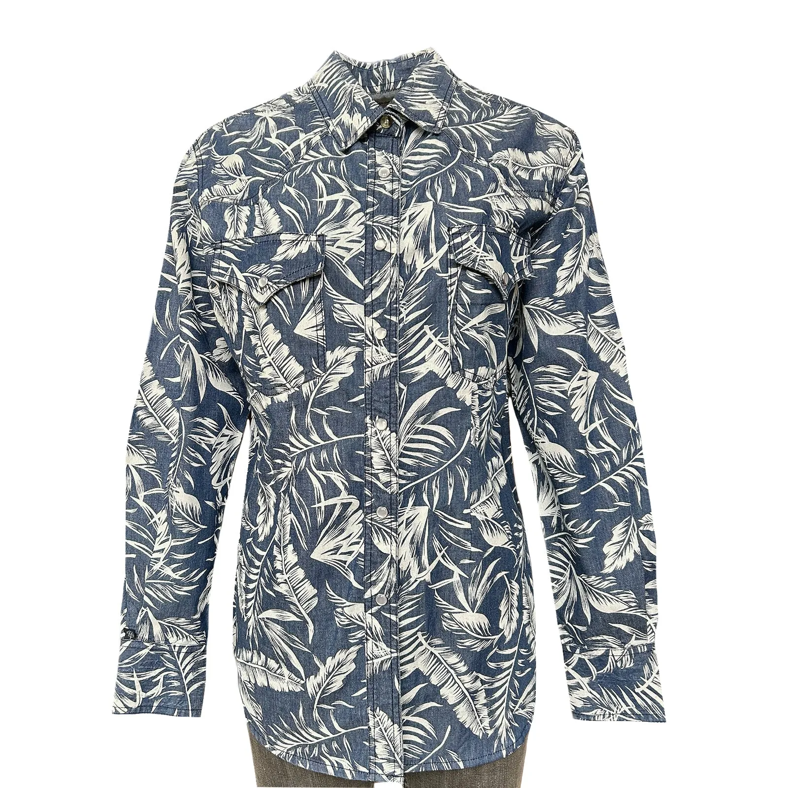 Women's Denim Floral Print Western Shirt sold by Rockmount Ranch Wear