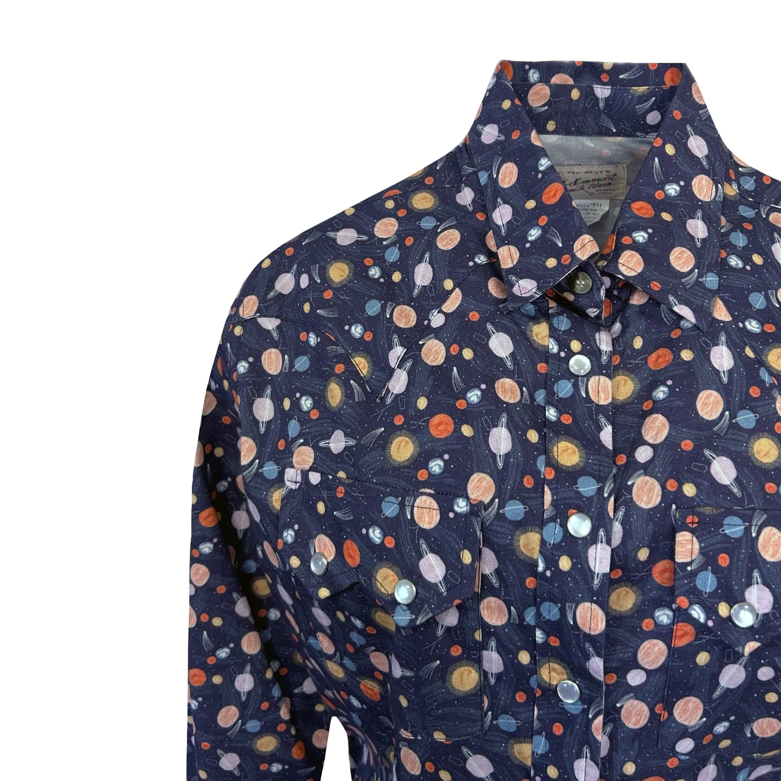 Women’s Solar System Print Western Shirt in Navy sold by Rockmount Ranch Wear product image thumbnail 3