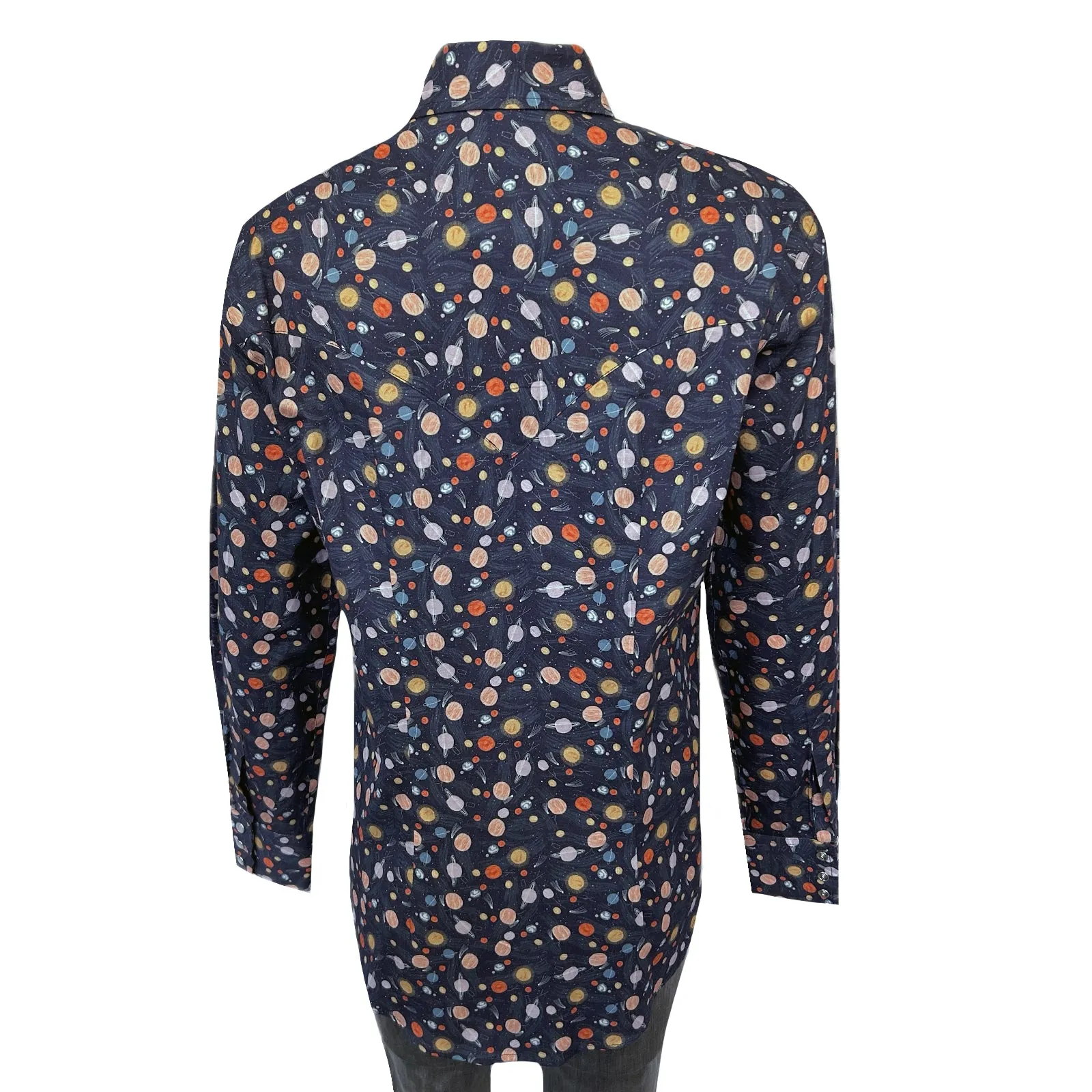 Women’s Solar System Print Western Shirt in Navy sold by Rockmount Ranch Wear product image thumbnail 2