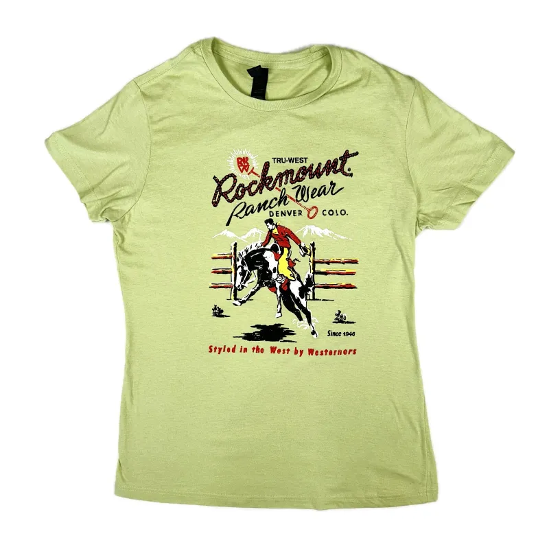 Women's Green Rockmount Bronc Western T-Shirt made by Rockmount Ranch Wear