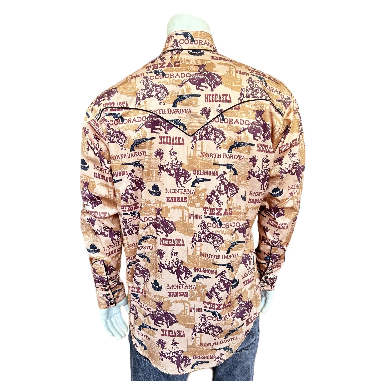 Men's Vintage Brown States Western Shirt sold by Rockmount Ranch Wear product image thumbnail 2