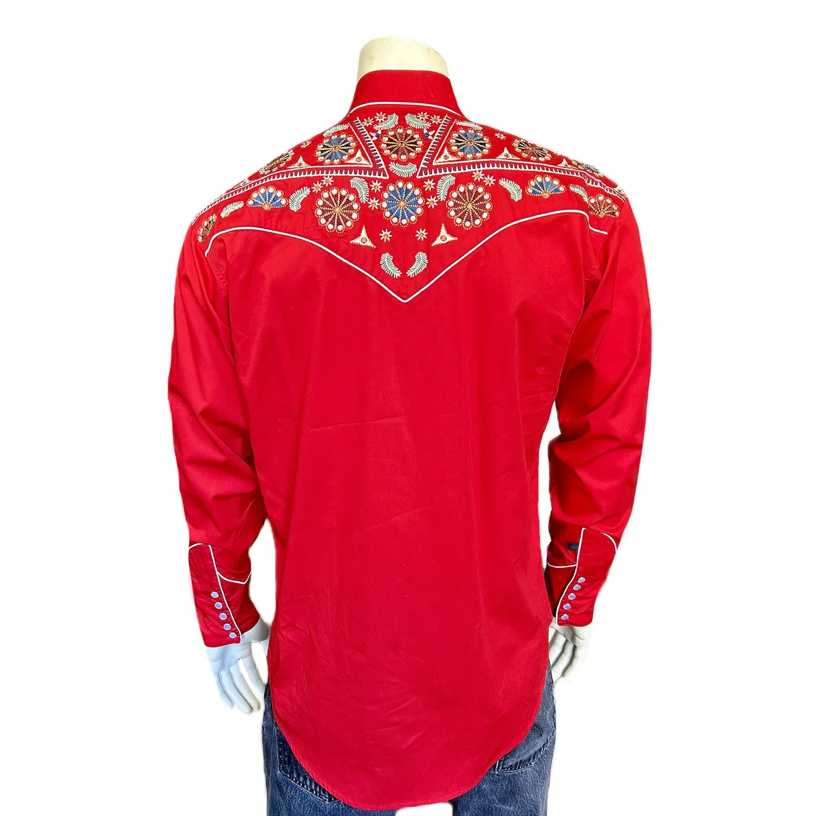 Men's Vintage Red Floral & Stars Embroidered Western Shirt sold by Rockmount Ranch Wear product image thumbnail 2