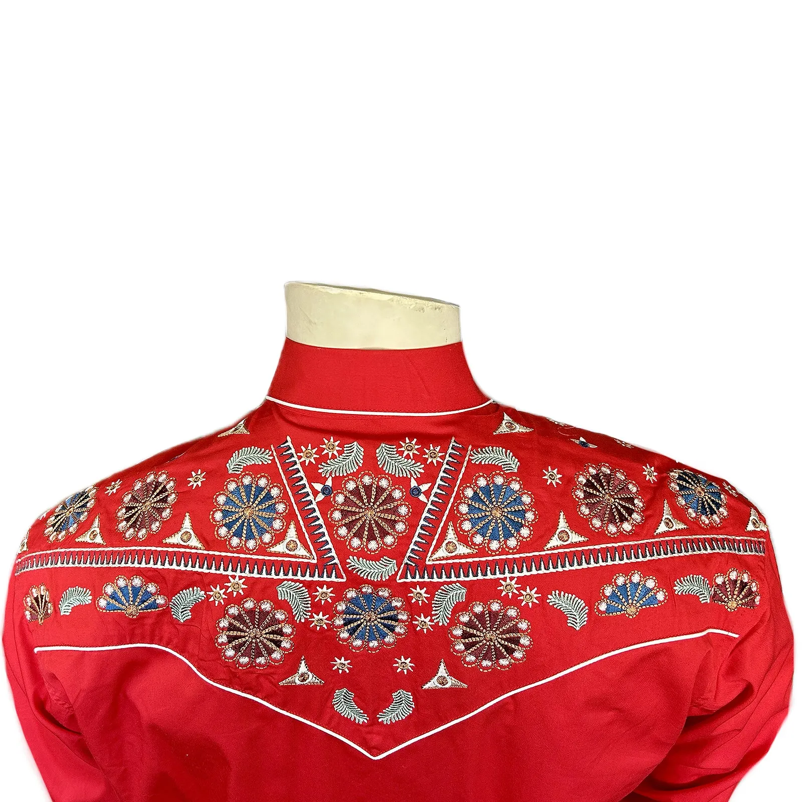 Men's Vintage Red Floral & Stars Embroidered Western Shirt sold by Rockmount Ranch Wear product image thumbnail 3