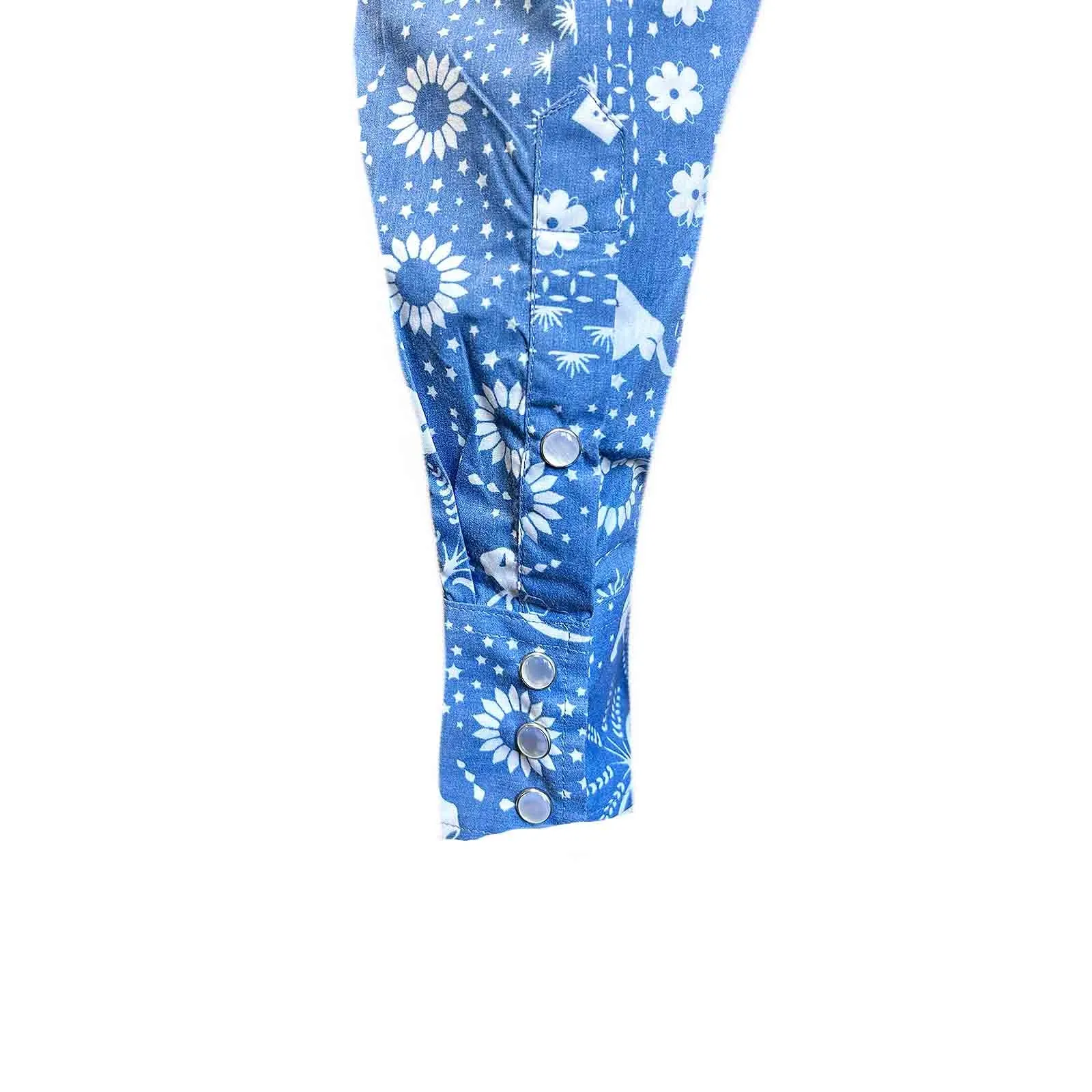 Men's Blue Bison Bandana Print Western Shirt sold by Rockmount Ranch Wear product image thumbnail 3