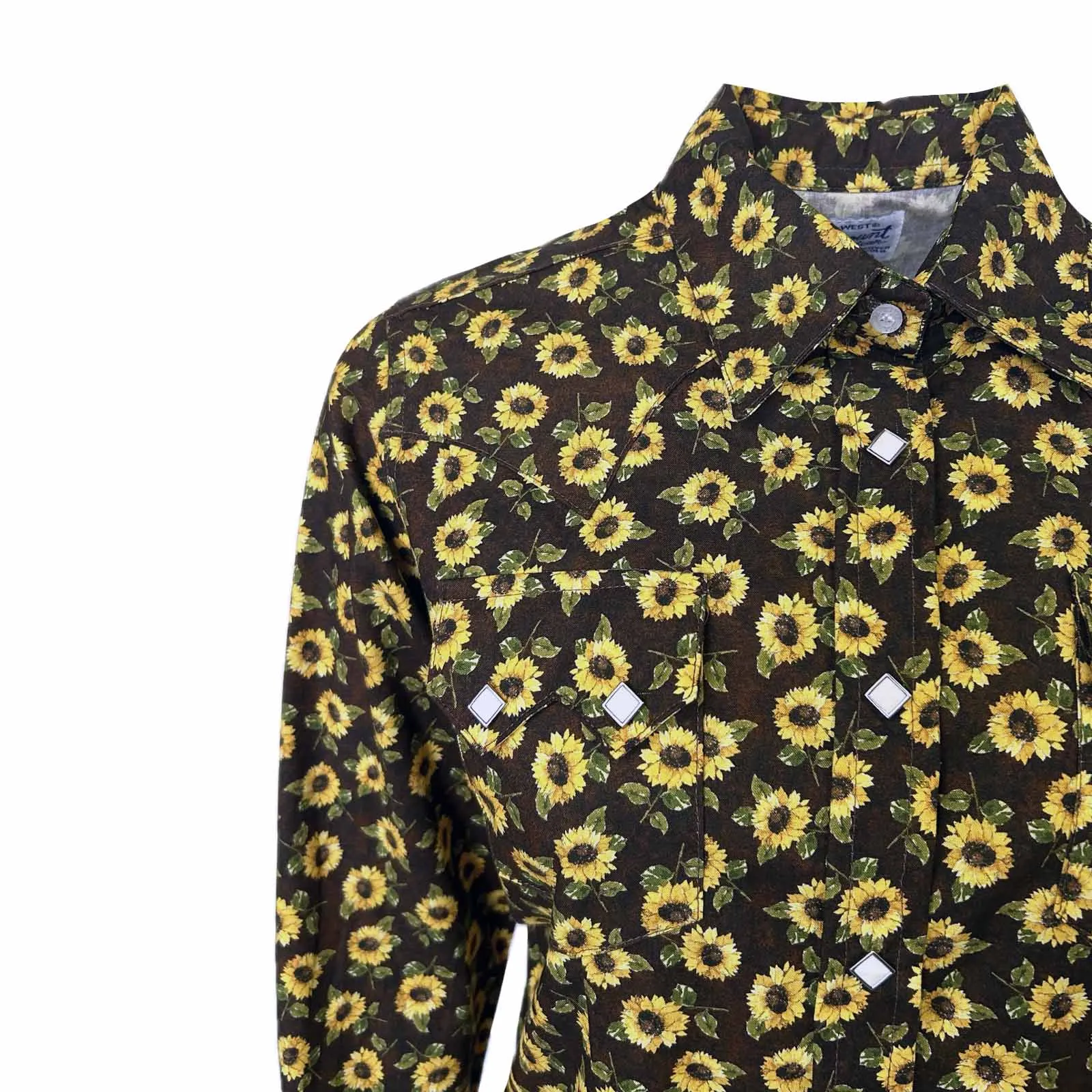 Women's Vintage Brown Sunflower Print Western Shirt sold by Rockmount Ranch Wear product image thumbnail 3