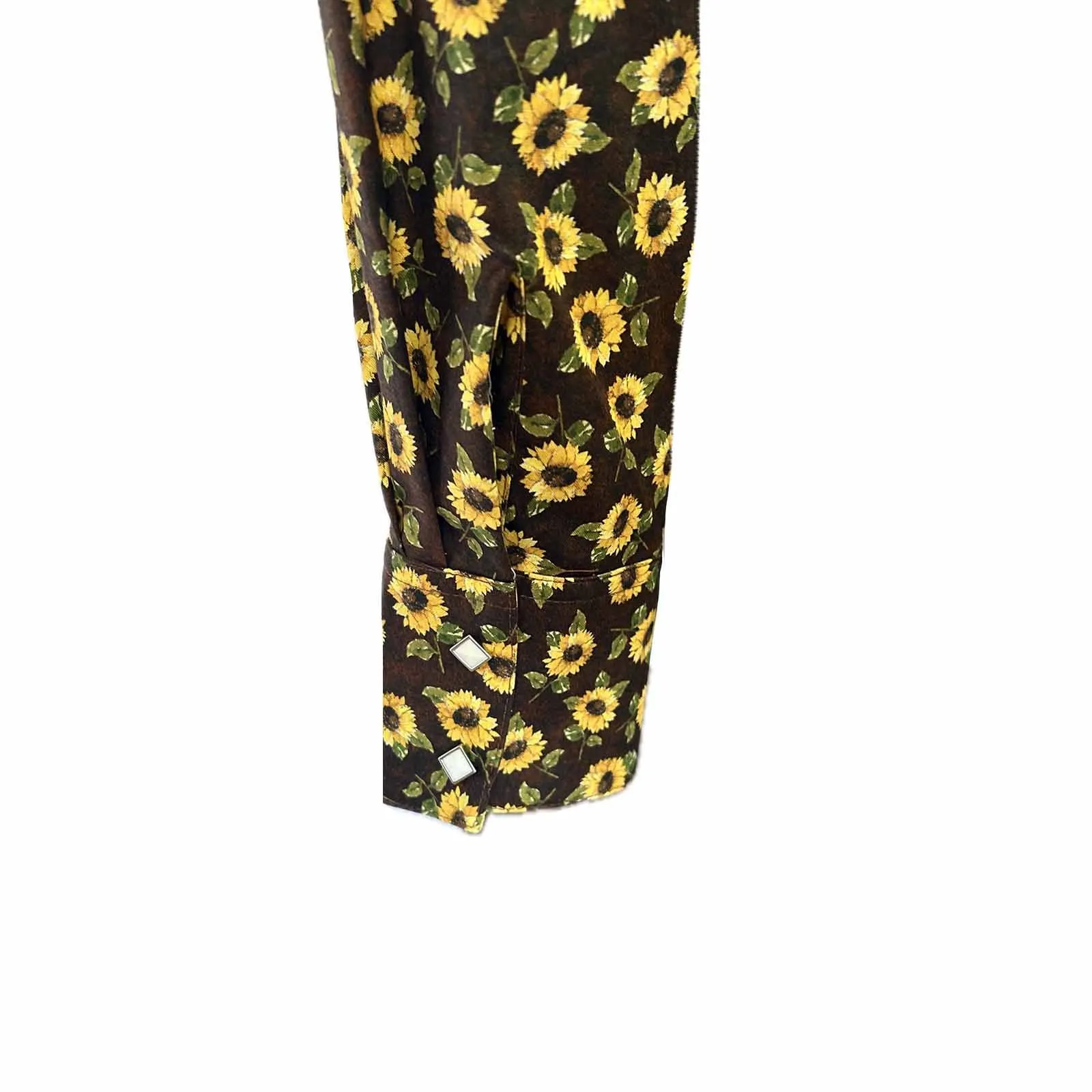 Women's Vintage Brown Sunflower Print Western Shirt sold by Rockmount Ranch Wear product image thumbnail 4