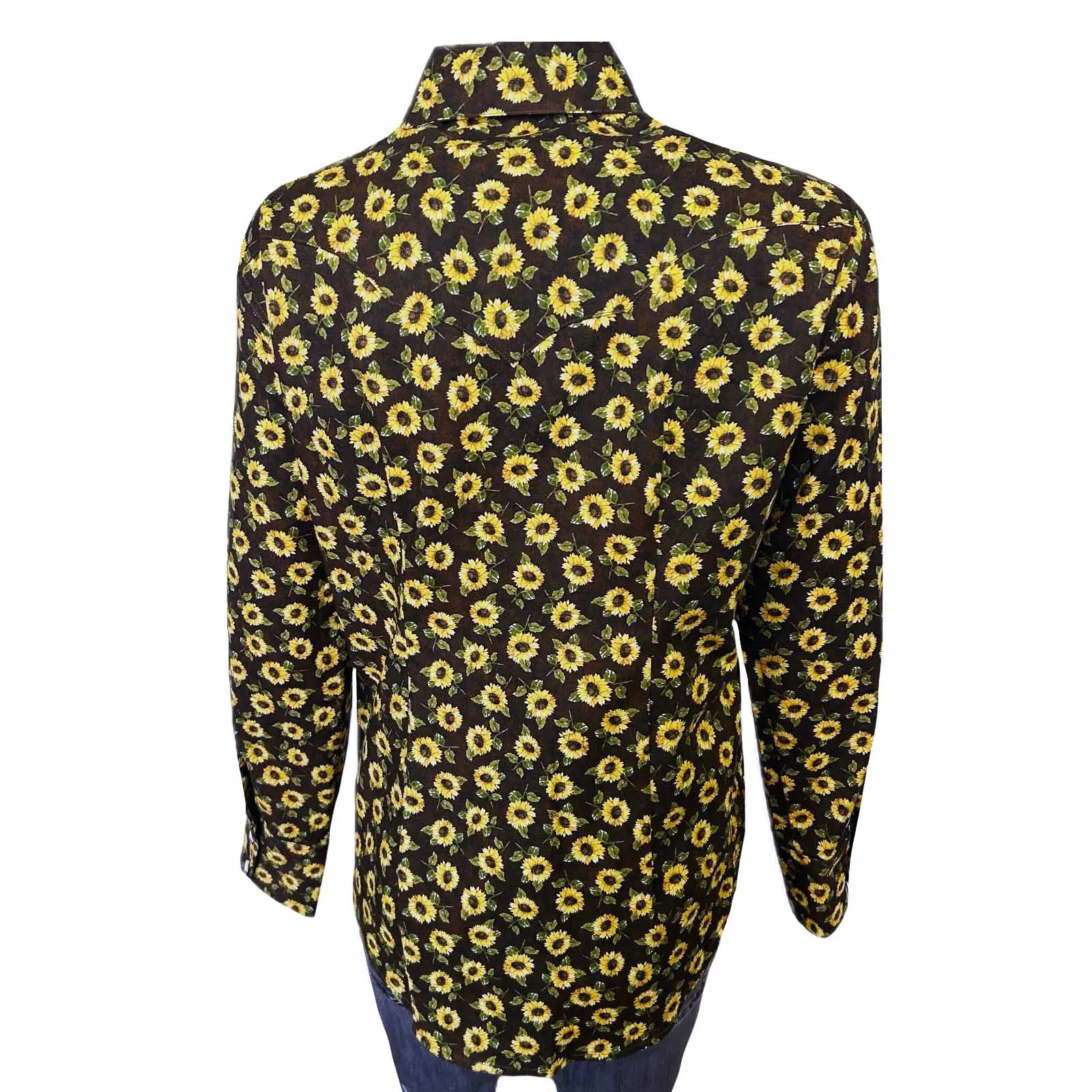 Women's Vintage Brown Sunflower Print Western Shirt sold by Rockmount Ranch Wear product image thumbnail 2
