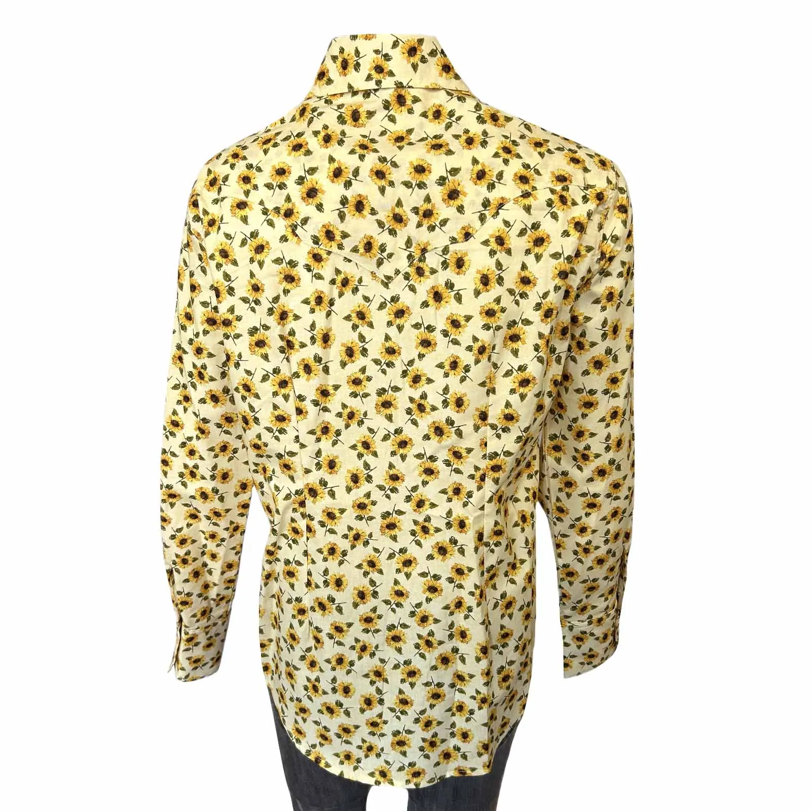 Women's Vintage Yellow Sunflower Print Western Shirt sold by Rockmount Ranch Wear product image thumbnail 2