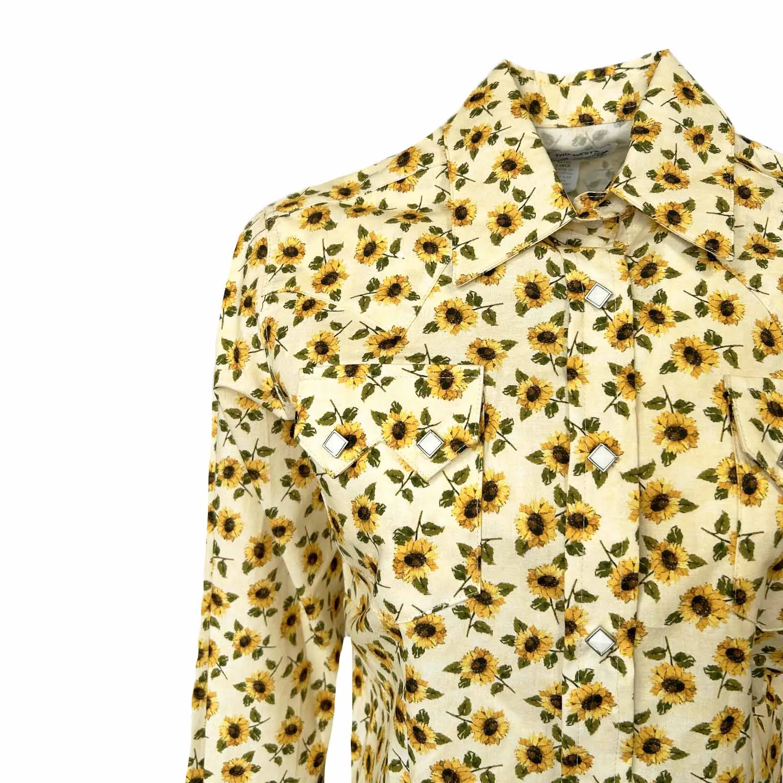 Women's Vintage Yellow Sunflower Print Western Shirt sold by Rockmount Ranch Wear product image thumbnail 3