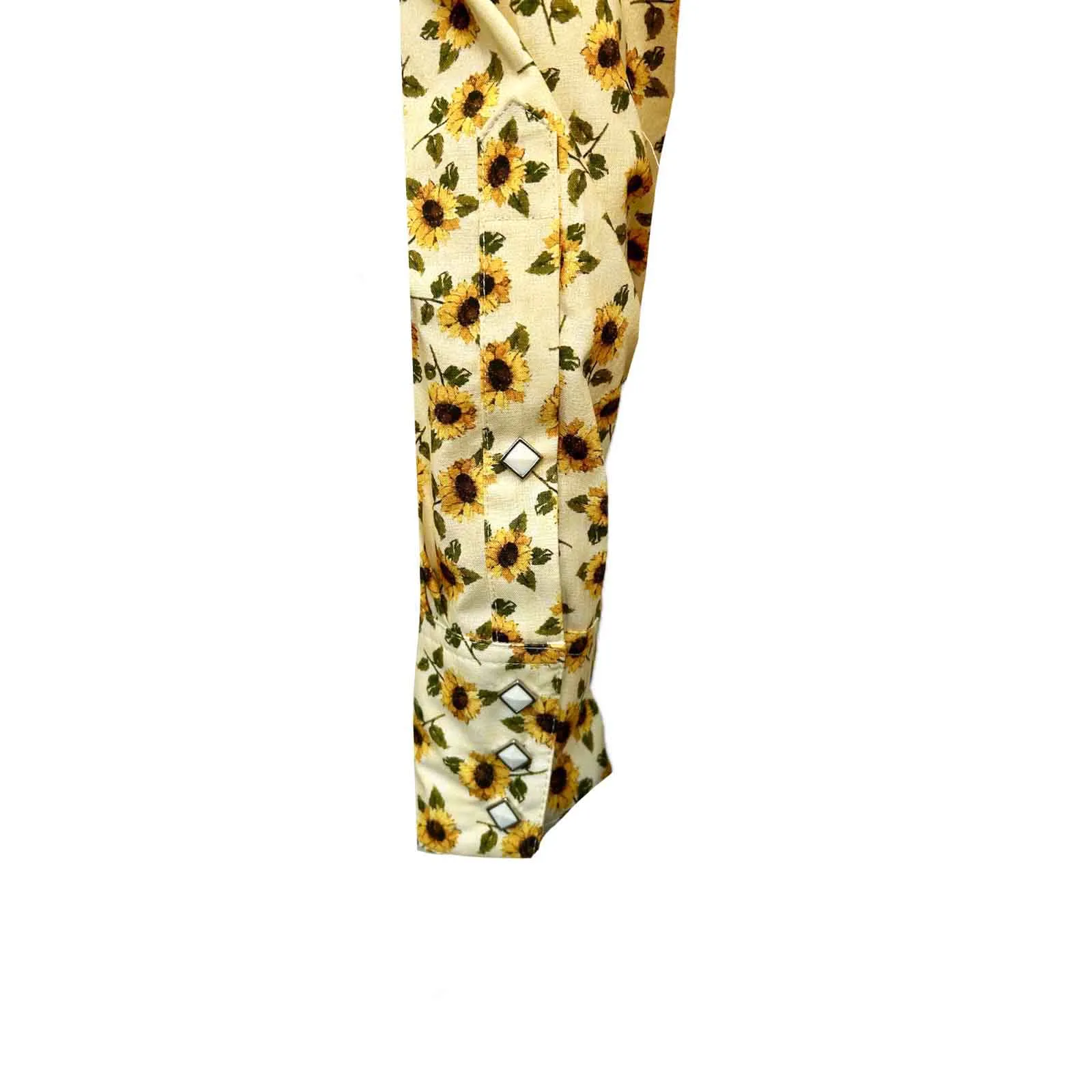 Men's Vintage Yellow Sunflower Print Western Shirt sold by Rockmount Ranch Wear product image thumbnail 4