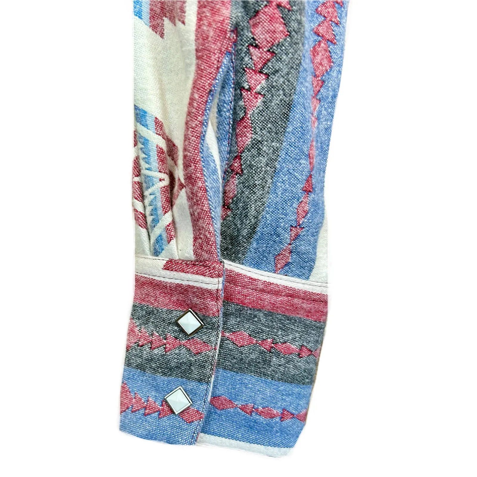 Women's Premium Flannel Jacquard Western Shirt in Red & White sold by Rockmount Ranch Wear product image thumbnail 4