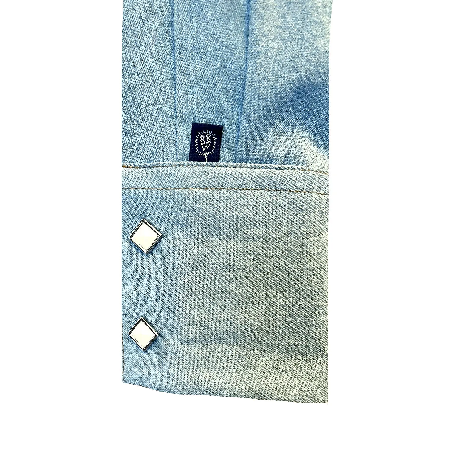 Women's Stonewashed Sky Blue Sawtooth Denim Western Shirt sold by Rockmount Ranch Wear product image thumbnail 4