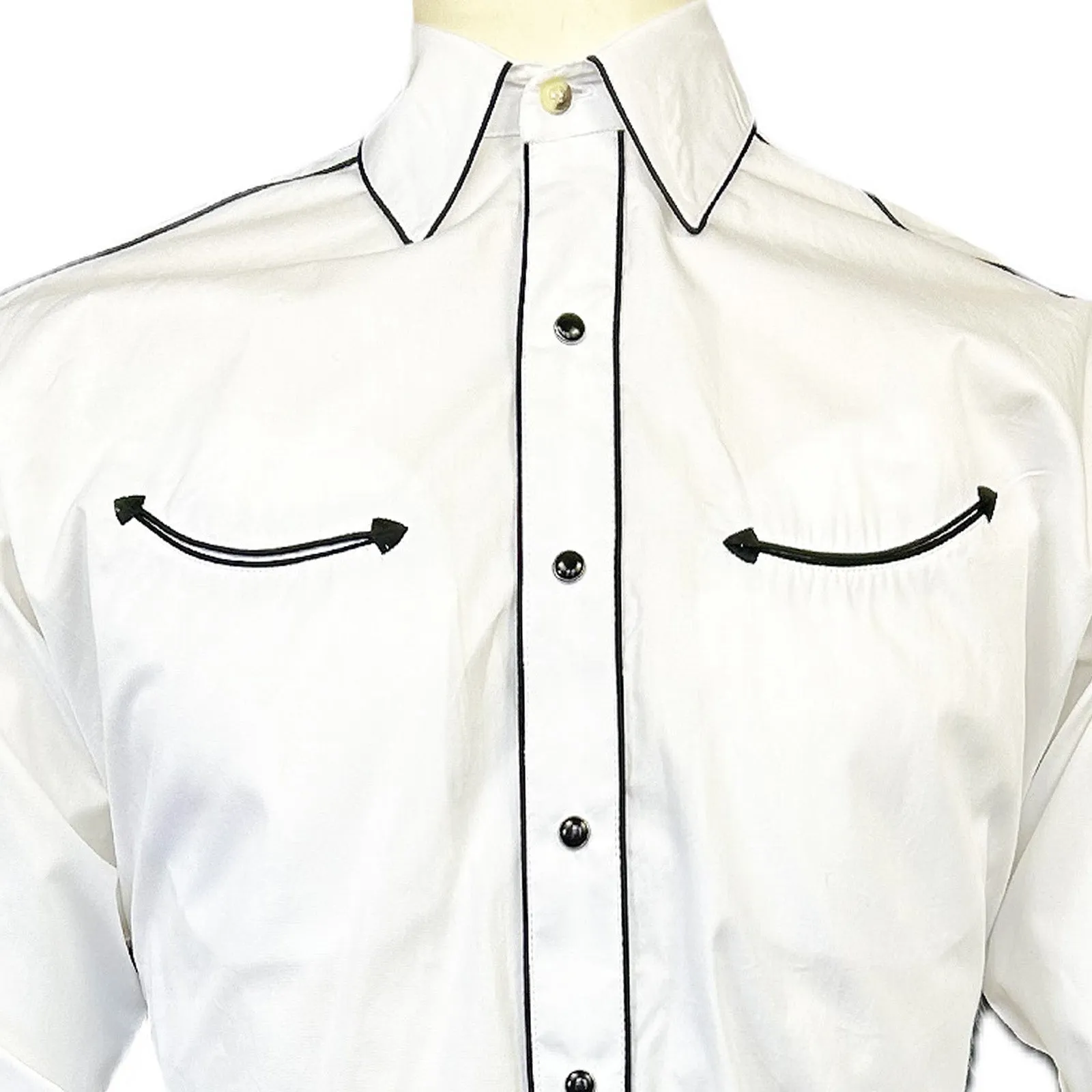 Men's Signature Solid White Western Shirt with Smile Pockets sold by Rockmount Ranch Wear product image thumbnail 3