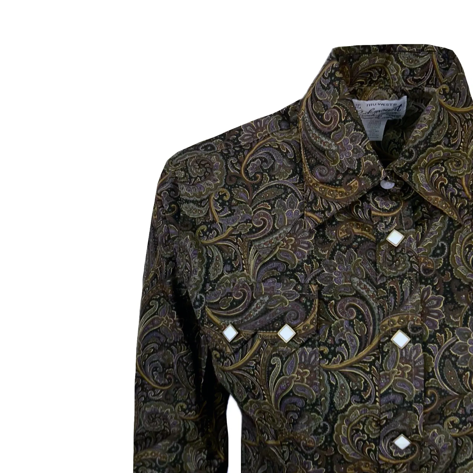 Women's Ornate Paisley Print Western Shirt in Brown sold by Rockmount Ranch Wear product image thumbnail 3