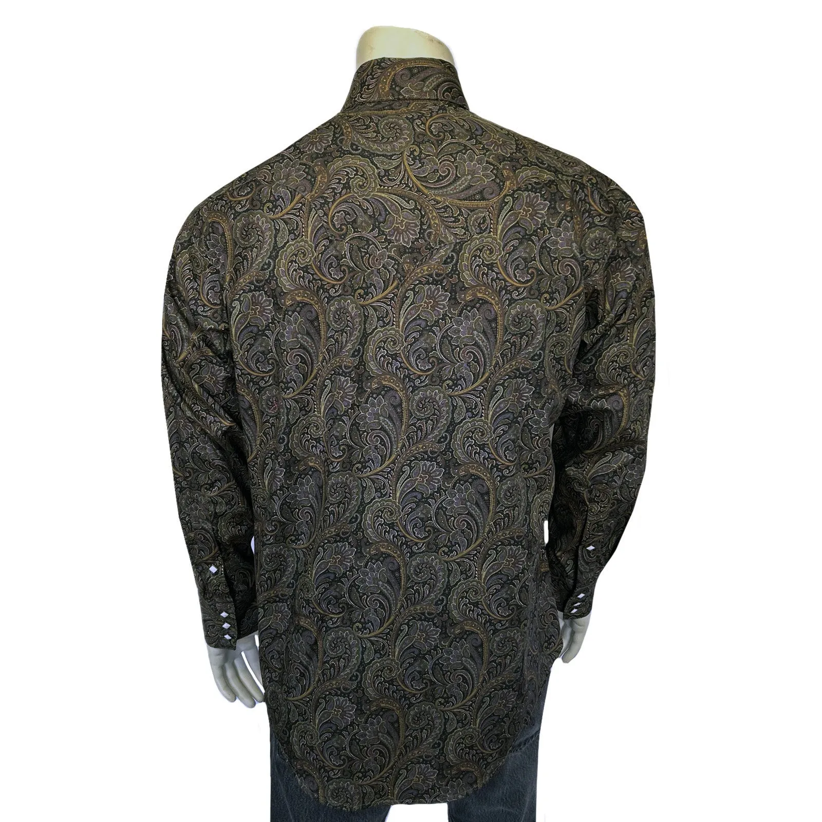 Men's Ornate Paisley Print Western Shirt in Brown sold by Rockmount Ranch Wear product image thumbnail 2