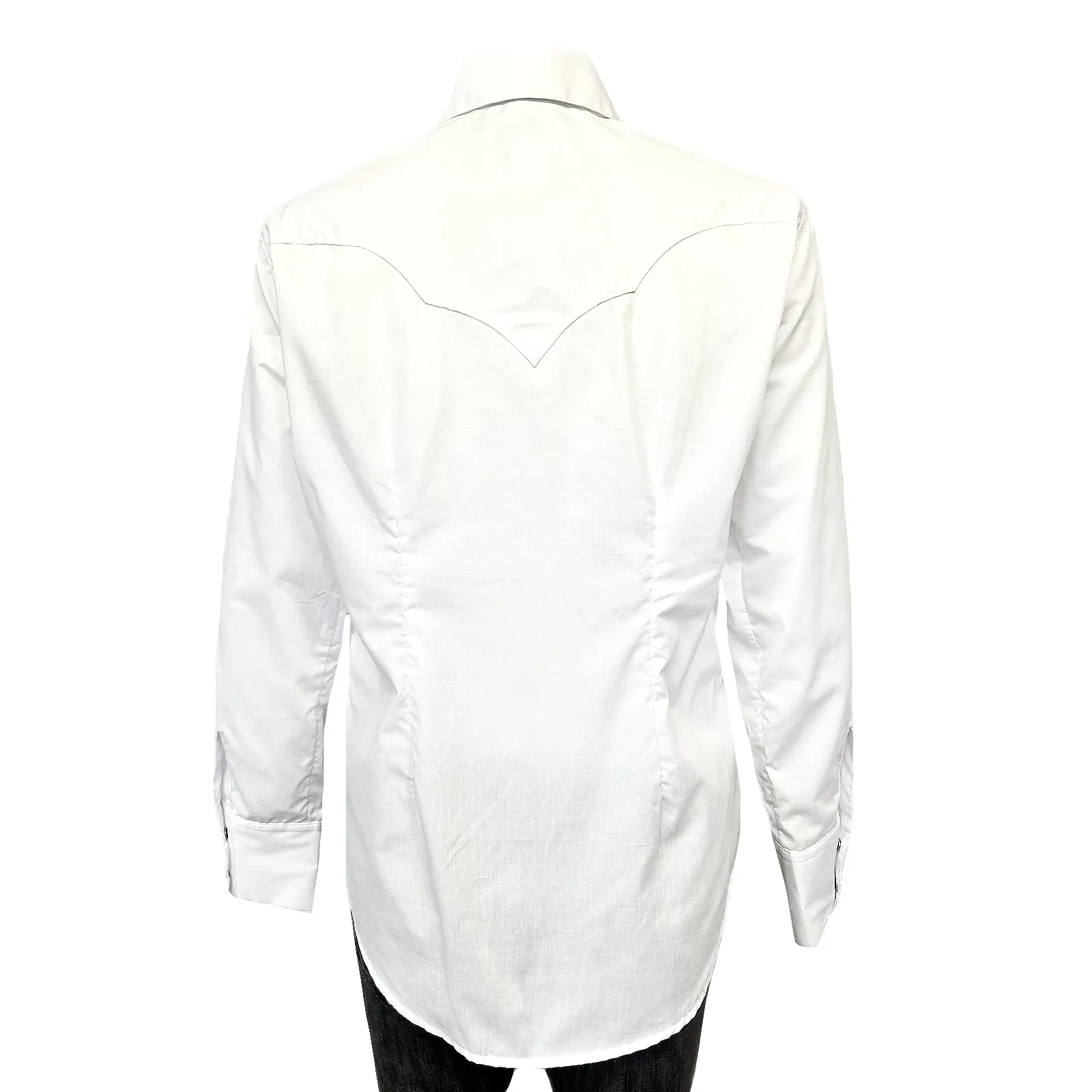 Women's Classic Pima Cotton Solid White Western Shirt sold by Rockmount Ranch Wear product image thumbnail 2