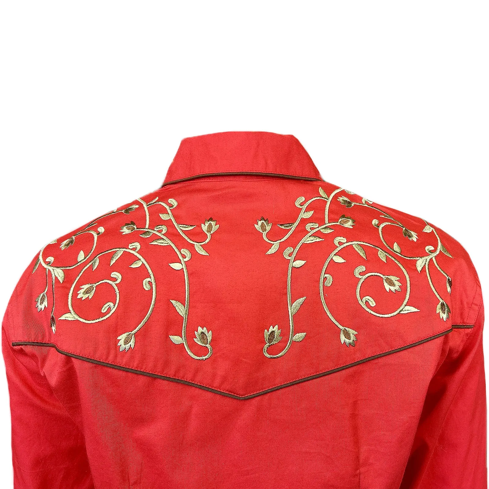 Women’s Rhinestones & Scrolls Embroidered Western Shirt in Red sold by Rockmount Ranch Wear product image thumbnail 3
