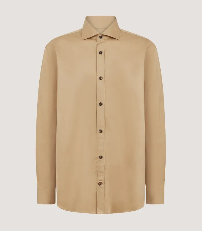 Men's Cut Away Collar Shirt in Desert made by James Purdey & Sons