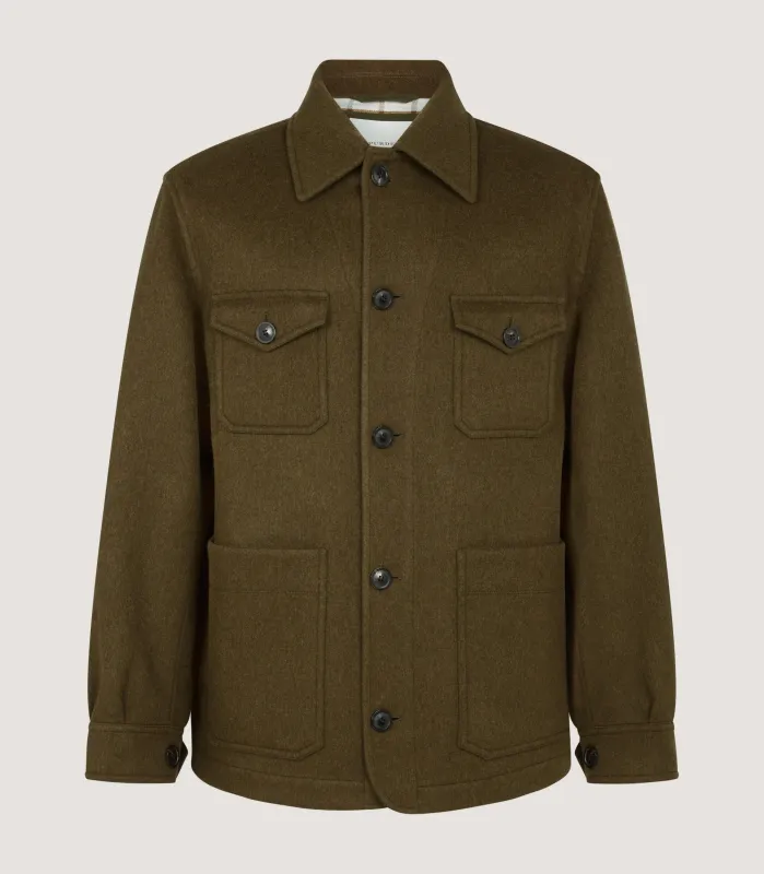 Men's Lyall Chore Jacket in Khaki Green made by James Purdey & Sons