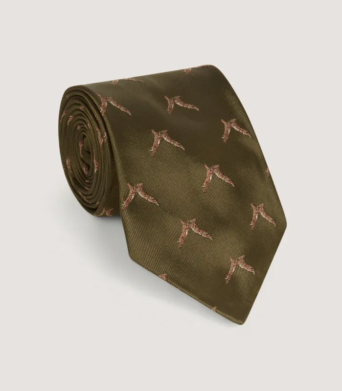 Boxing Hares Tie made by James Purdey & Sons