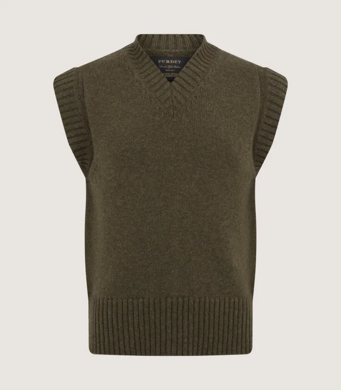 Women's Islay British Outdoor Vest in Loden made by James Purdey & Sons