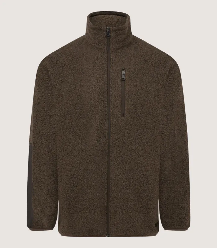 Men's Merino Lux Fleece Jacket In Walnut made by James Purdey & Sons
