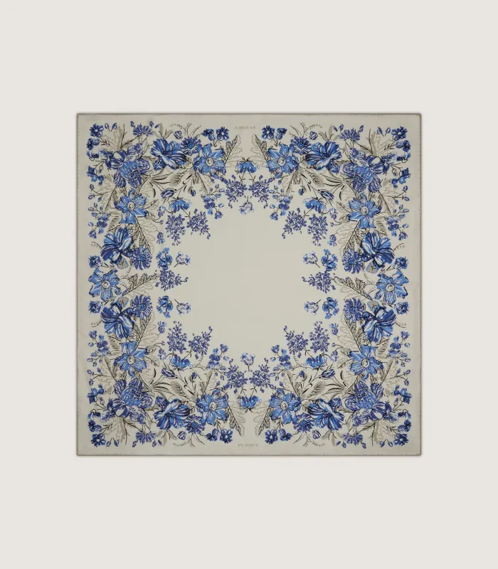 Purdey Floral Scarf in Taupe made by James Purdey & Sons