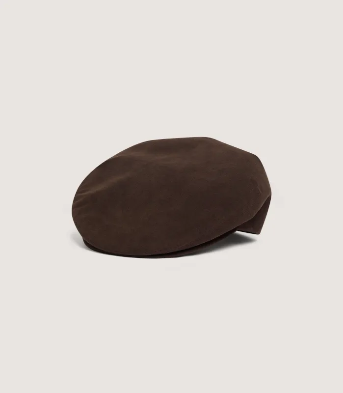 Litton Alcantara Cap in Dark Brown made by James Purdey & Sons