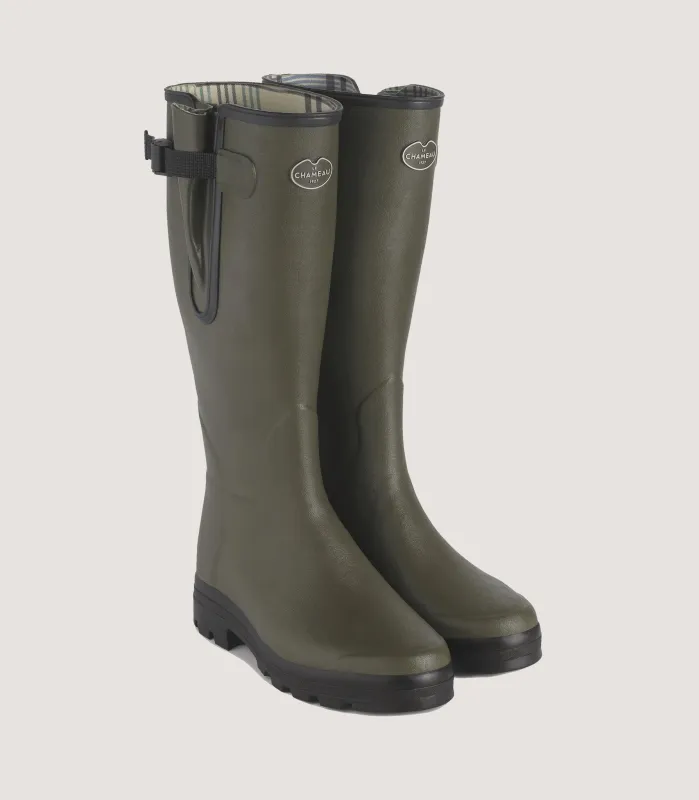 Women's Le Chameau Vierzon Jersey Boot In Forest Green made by James Purdey & Sons