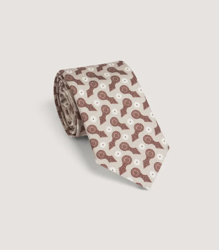 Barrel Blossom Tie In Taupe made by James Purdey & Sons