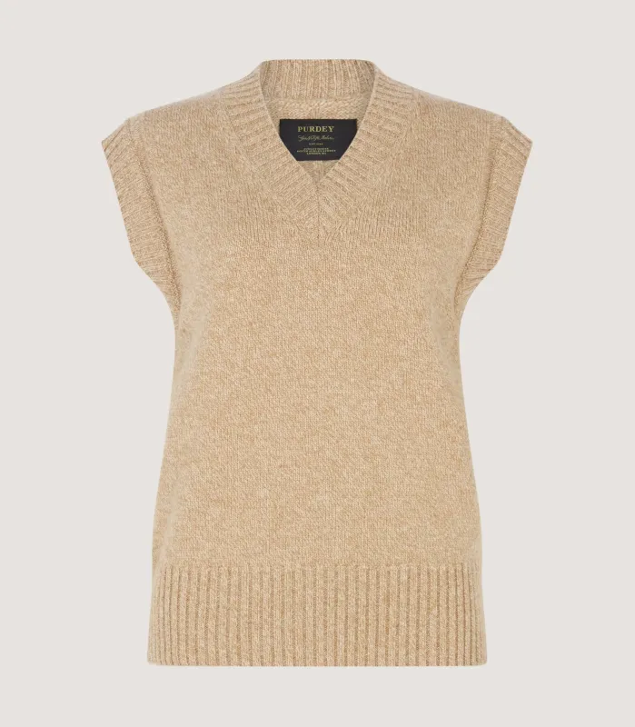 Women's Islay British Outdoor Vest in Camel made by James Purdey & Sons