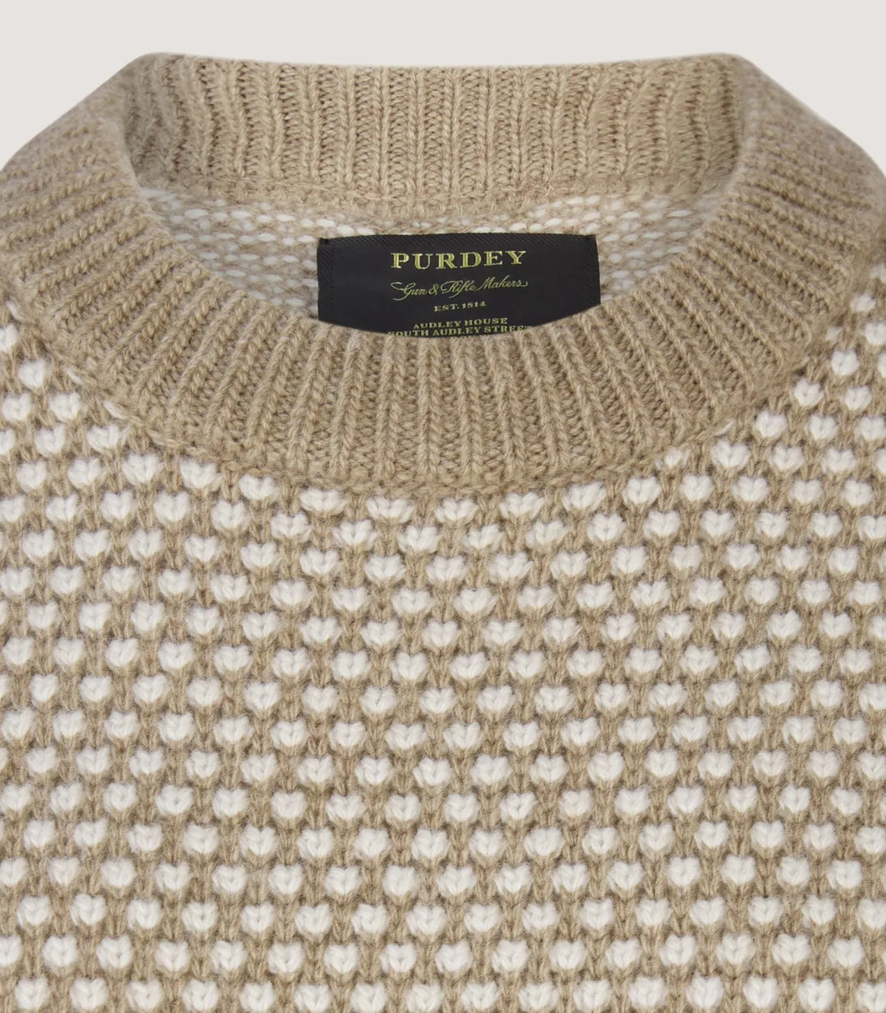 Women's Everly Bicolour Round Neck Sweater in Camel sold by James Purdey & Sons product image thumbnail 5
