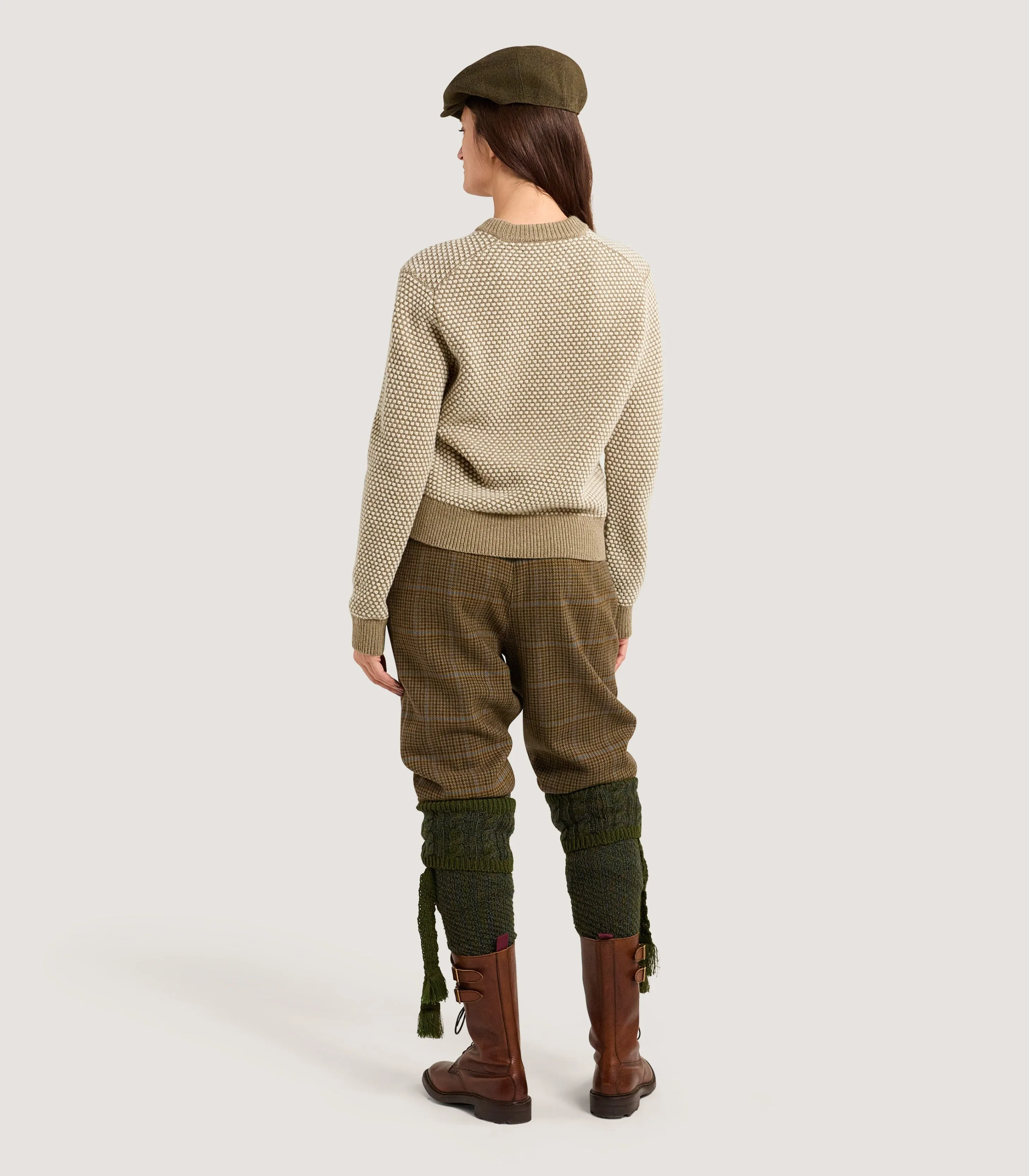 Women's Everly Bicolour Round Neck Sweater in Camel sold by James Purdey & Sons product image thumbnail 4