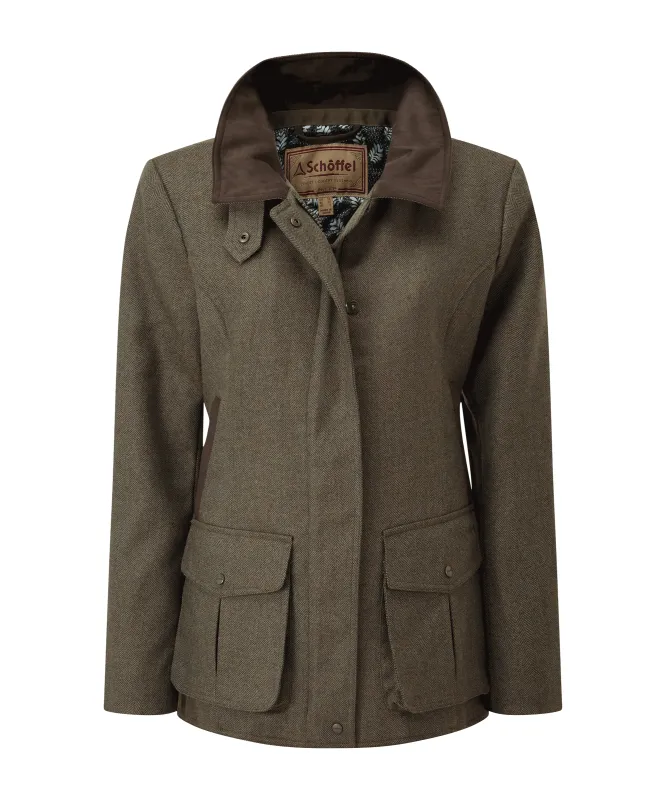 Lilymere Tweed Jacket - Loden Green Herringbone Tweed made by SchÃ¶ffel