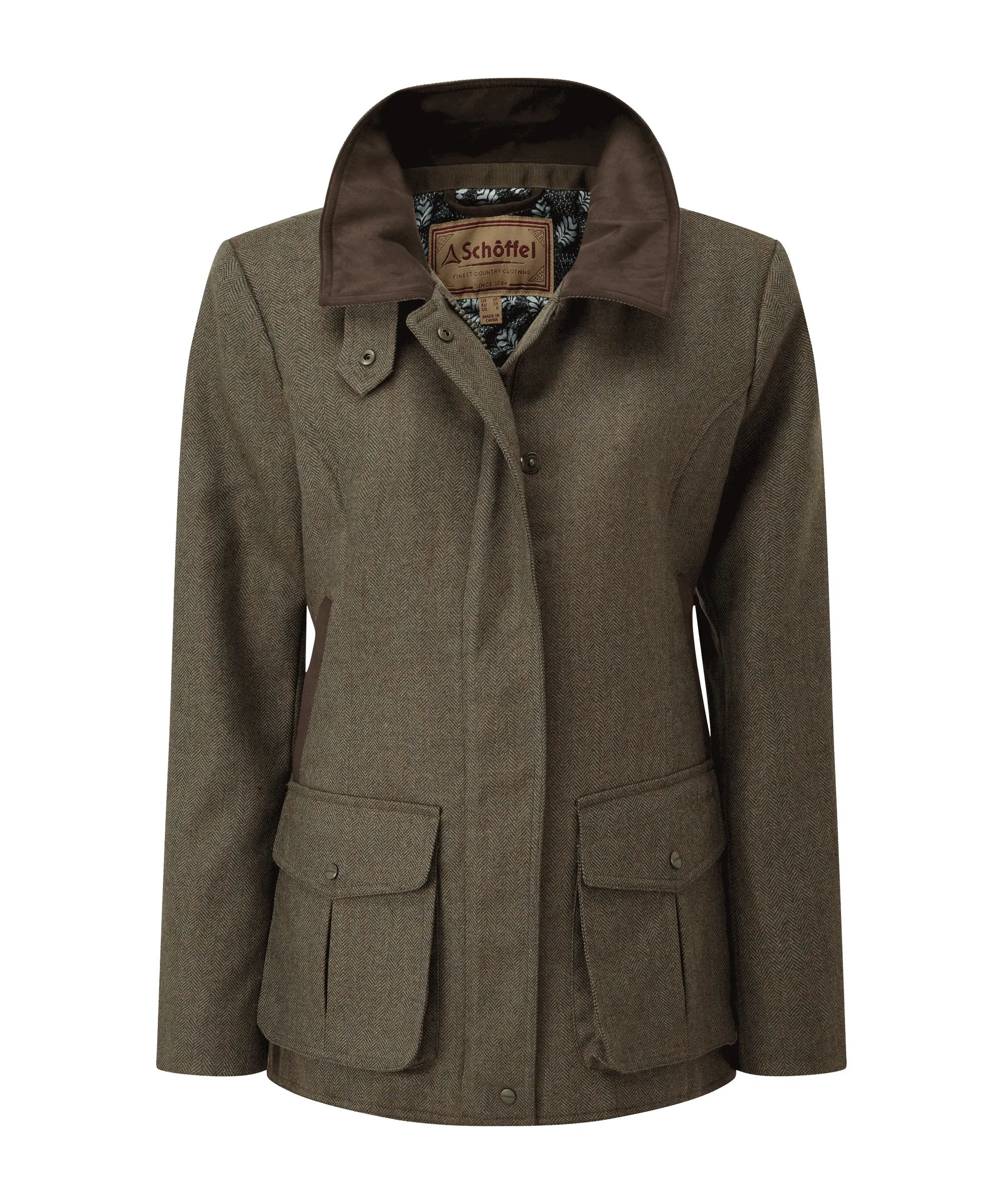 Lilymere Tweed Jacket - Loden Green Herringbone Tweed sold by Schöffel